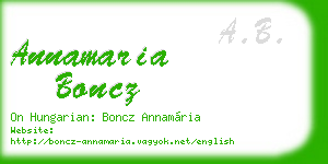 annamaria boncz business card