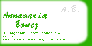 annamaria boncz business card